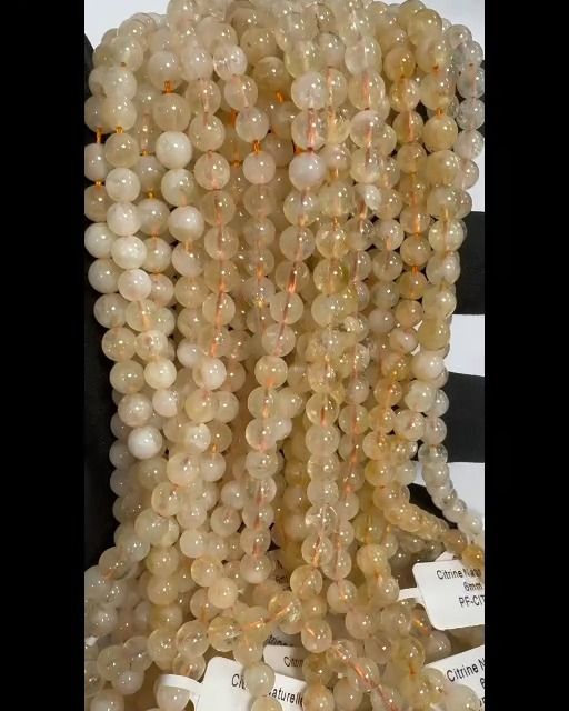 Citrino Natural contas 6mm em arame 40cm