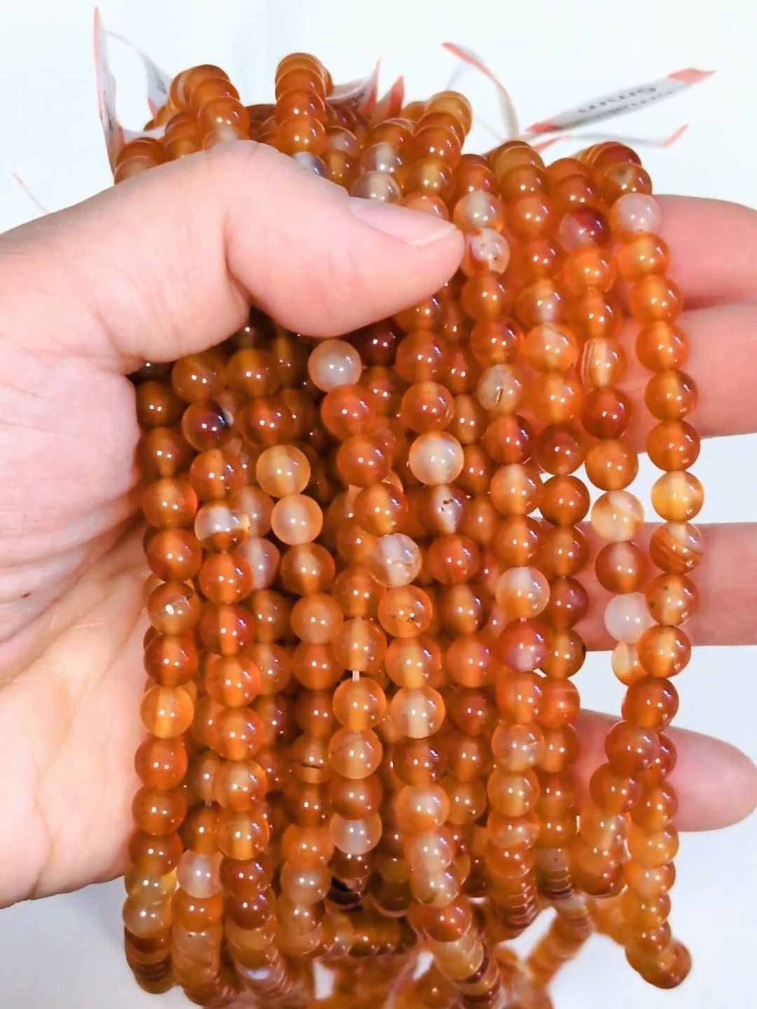 Contas de Carnelian 6mm em arame 40cm