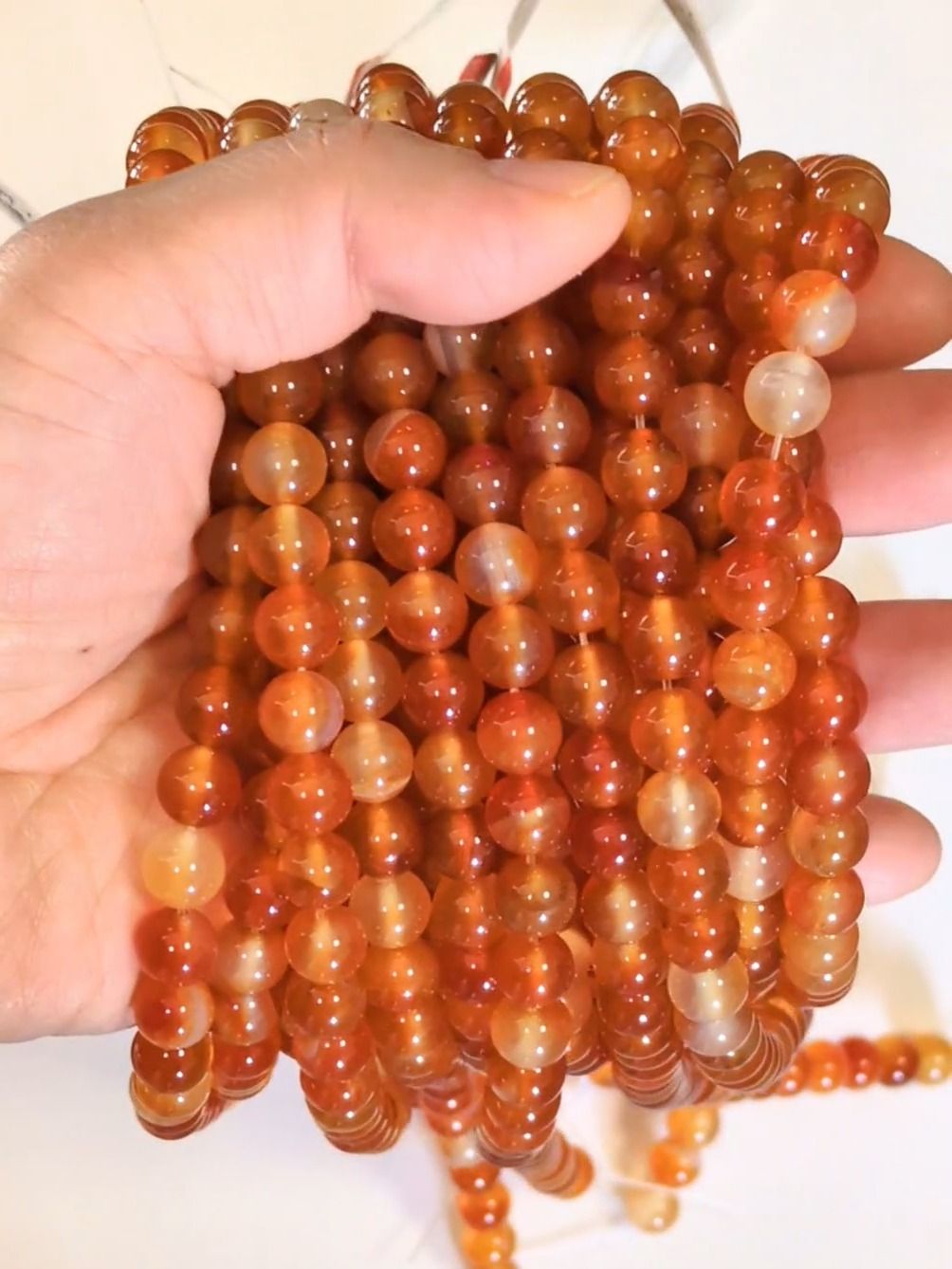 Carnelian A contas 8mm em arame 40cm
