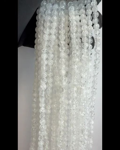 Cristal de Roche Crack 6mm em fio 40cm