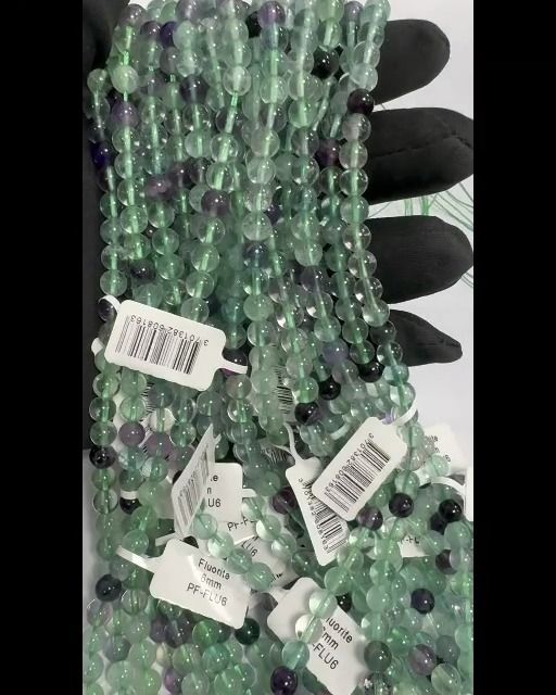 Fluorite A contas 6mm em fio 40cm