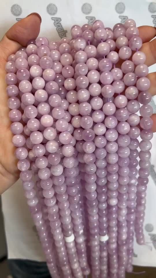 Contas Kunzite AA 8mm em arame 40cm