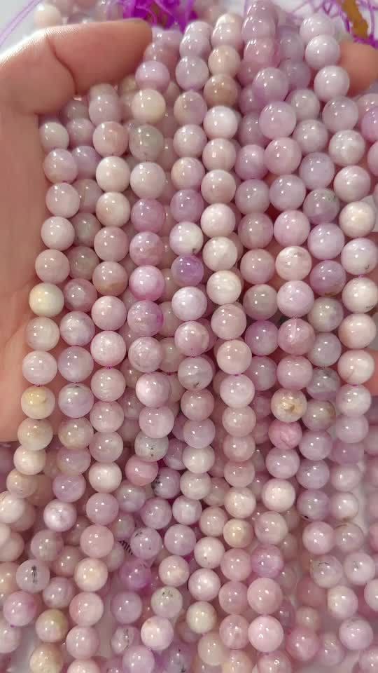 Contas Kunzite AB 8mm em arame 40cm