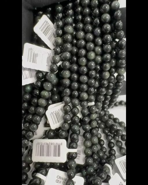 Obsidiana Olho celeste AA contas 6mm em arame 40cm