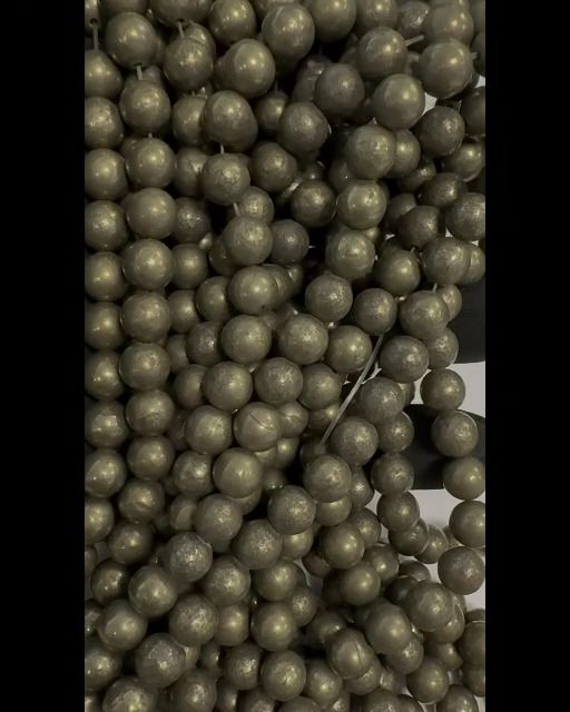 Contas de pirite A 8mm em fio 40cm