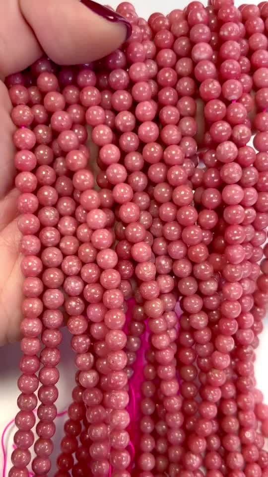 Contas Thulite AA 6mm em arame 40cm