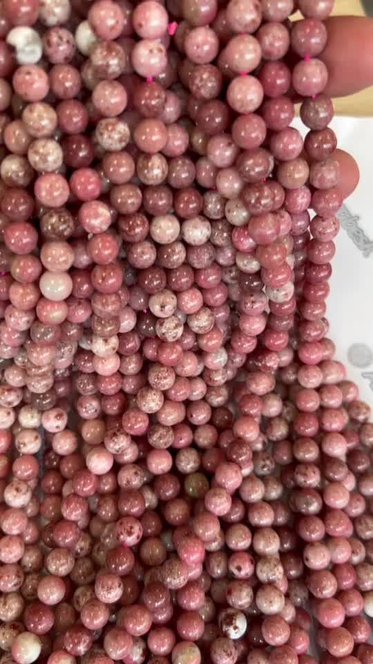 Contas Thulite A 8mm em arame 40cm