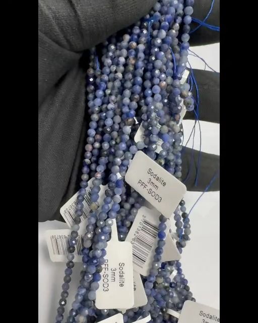 Sodalite Facetada AA contas 3mm em arame 40cm
