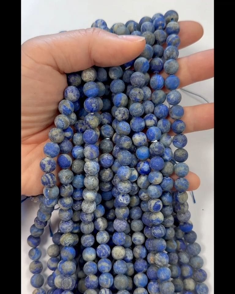 Lapis Lazuli mate 8mm em arame 40cm